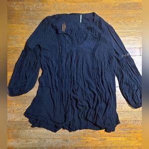 Free People Black Longsleeve Top L